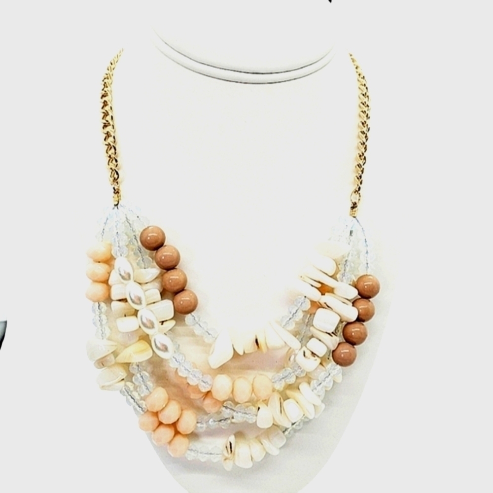 Romeo & Juliet couture Fashion necklace stones gold chain‎ Beach Vacation Summer - Picture 4 of 11